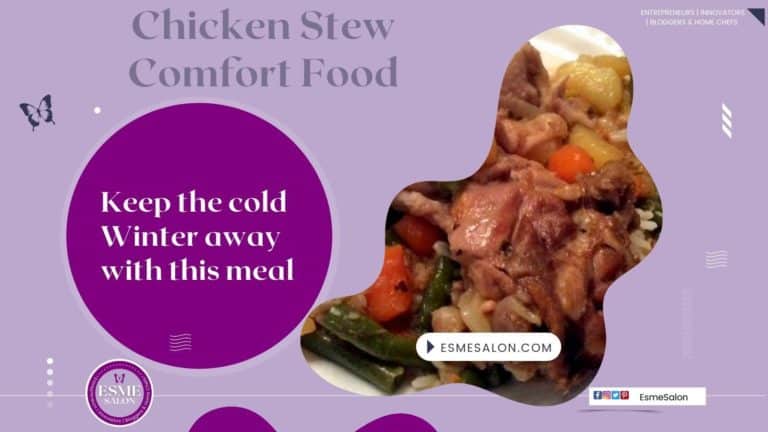 An image of a white plate with Chicken Stew, perfect comfort food for the winter