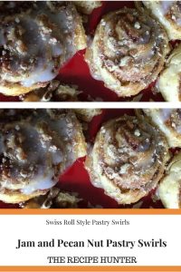 Jam and Pecan Nut Pastry Swirls