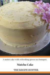 Matcha Cake with Vanilla Butter Cream Icing