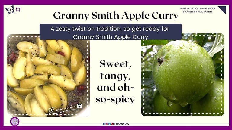 an image of a enamel dish filled with Granny Smith Apple Curry