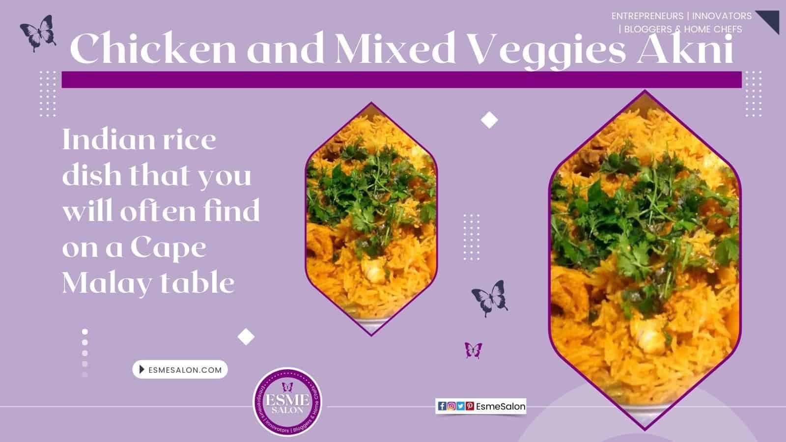 Chicken and Mixed Veggies Akni