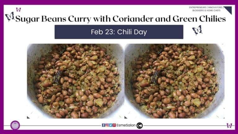 an image of a bowl of Sugar Beans Curry with Coriander and Green Chilies