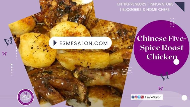 an image of Chinese Five-Spice Roast Chicken with potatoes and gravy