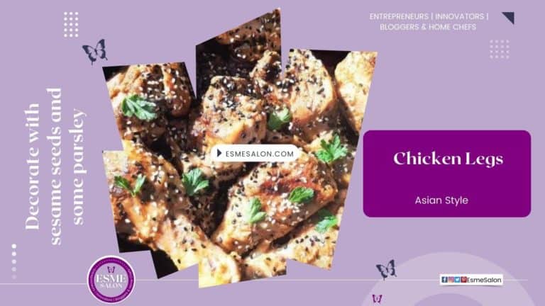Chicken Legs prepared Asian Style and topped with sesame seed and parsley