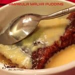 Amarula Malva pudding with custard topping