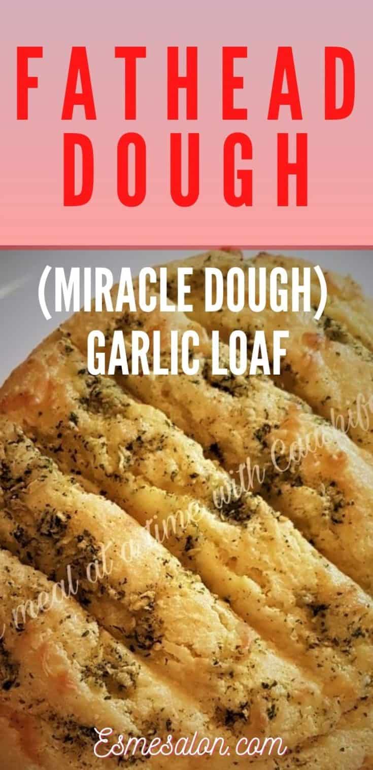 Fat Head dough with garlic butter and cheese topping