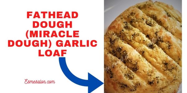 Fat Head dough with garlic butter and cheese topping