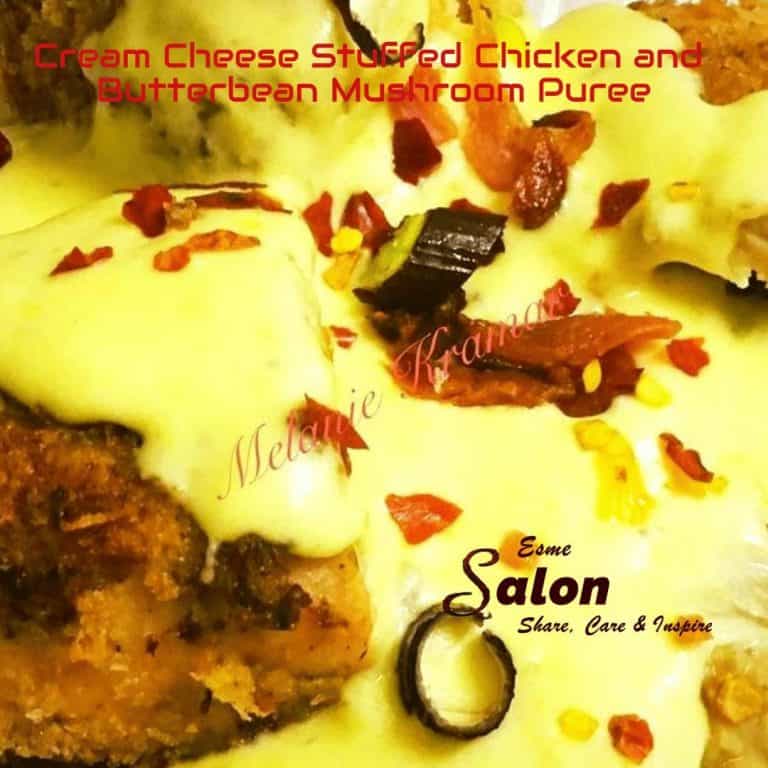 Cream Cheese Stuffed Chicken and Butterbean Mushroom Puree