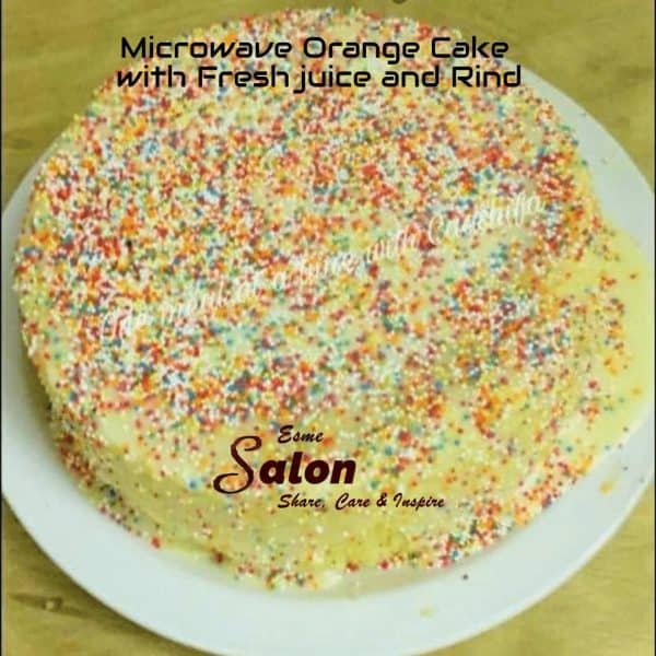 Microwave Orange Cake with Fresh juice and Rind