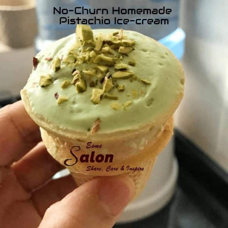 No-Churn Homemade Pistachio Ice-cream