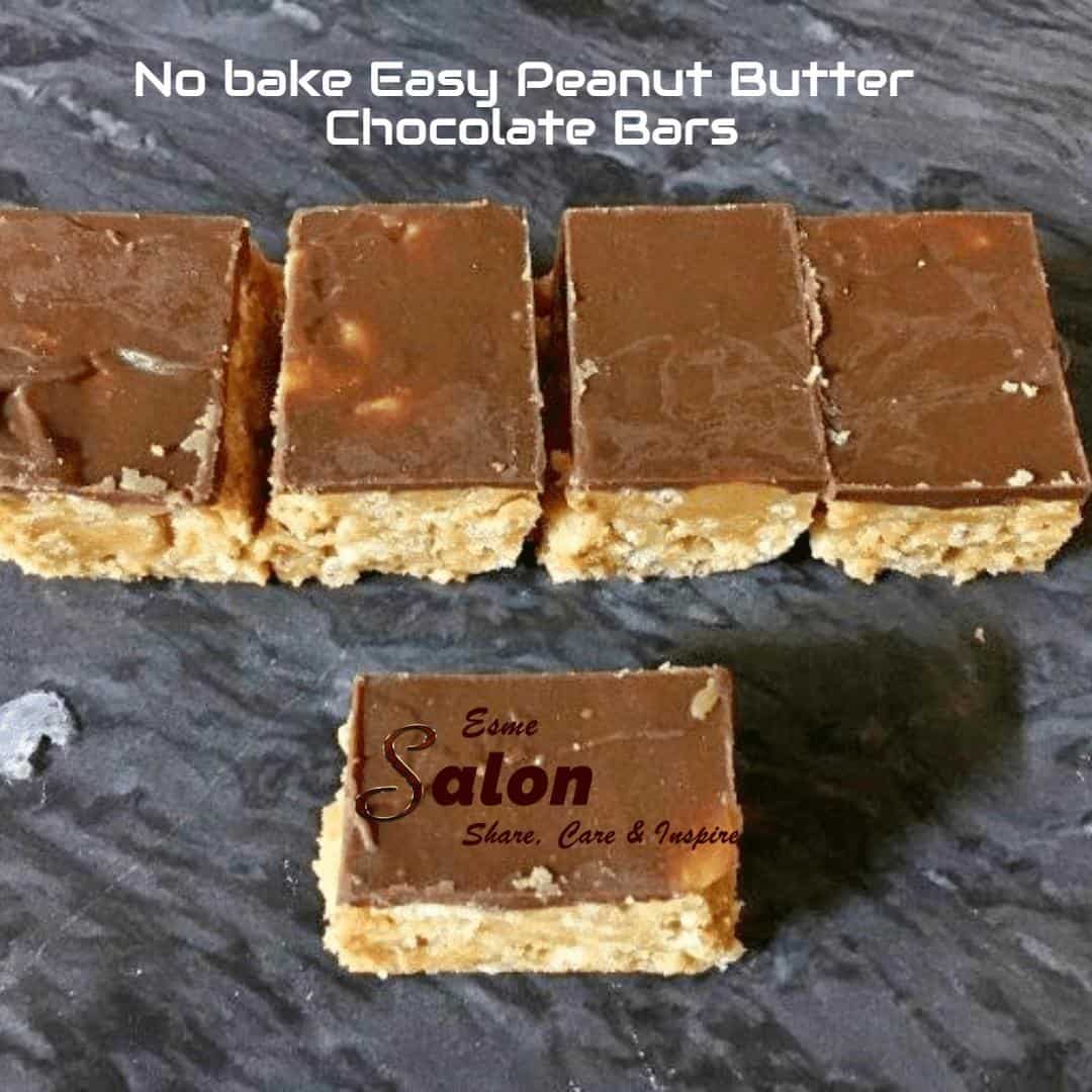 No bake Easy Peanut Butter Chocolate Bars