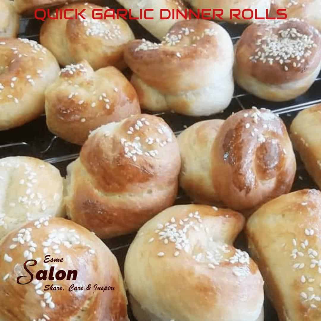 Home-made Quick and Easy Garlic Dinner Rolls