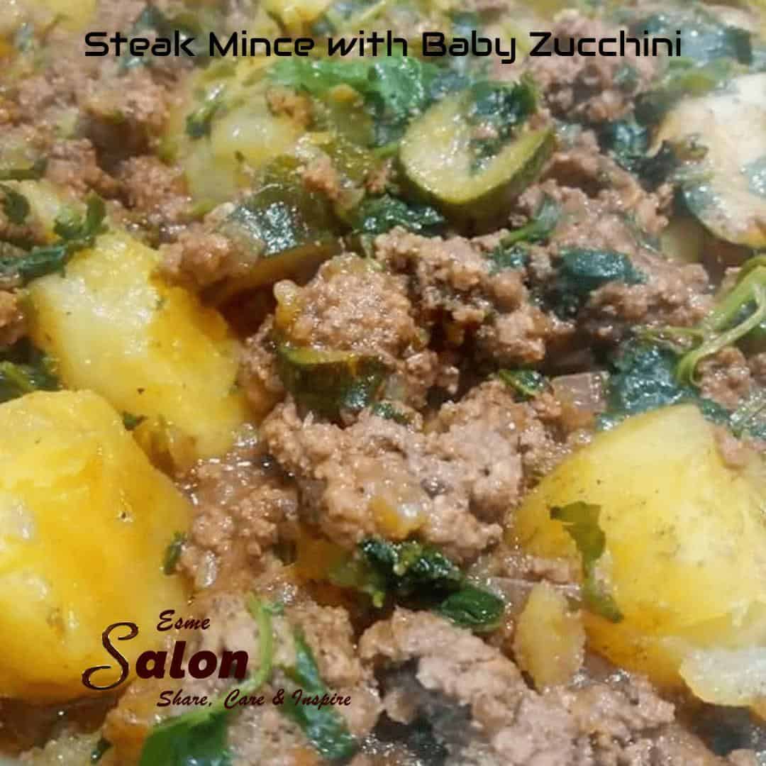 Steak Mince with Baby Zucchini and Sweet Potatoes