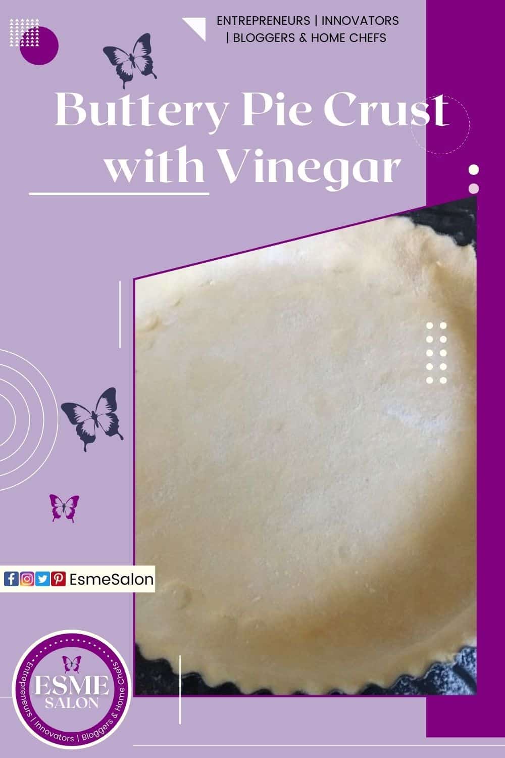 An image of a single Buttery Pie Crust with Vinegar