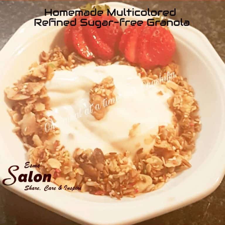 Homemade Multicolored Refined Sugar-free Granola