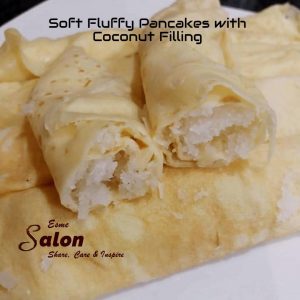 Soft Fluffy Pancakes with Coconut Filling