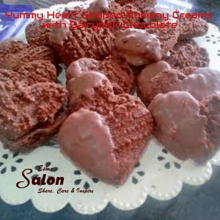 Yummy Heart Shaped Romany Creams with Dairymilk Chocolate