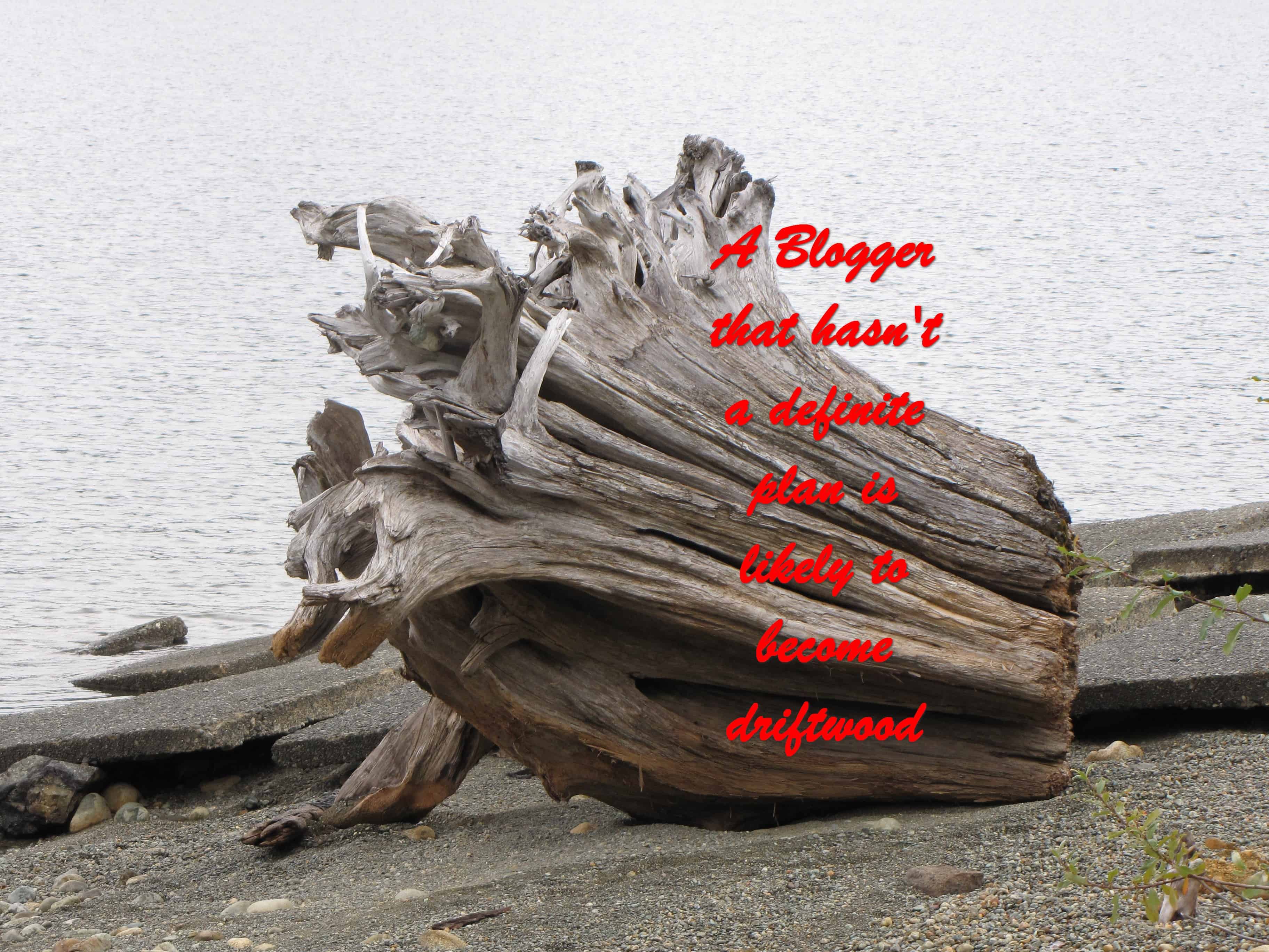 A BLOGGER that hasn't a definite plan is likely to become driftwood