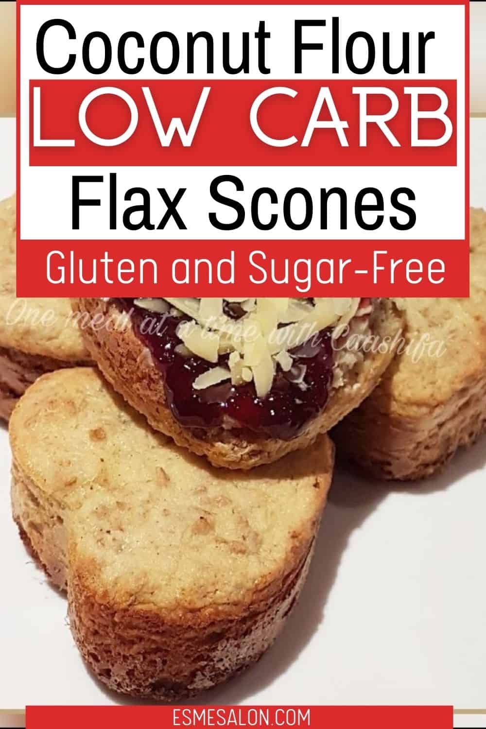 Heart shaped flax scones with ham and grated cheese