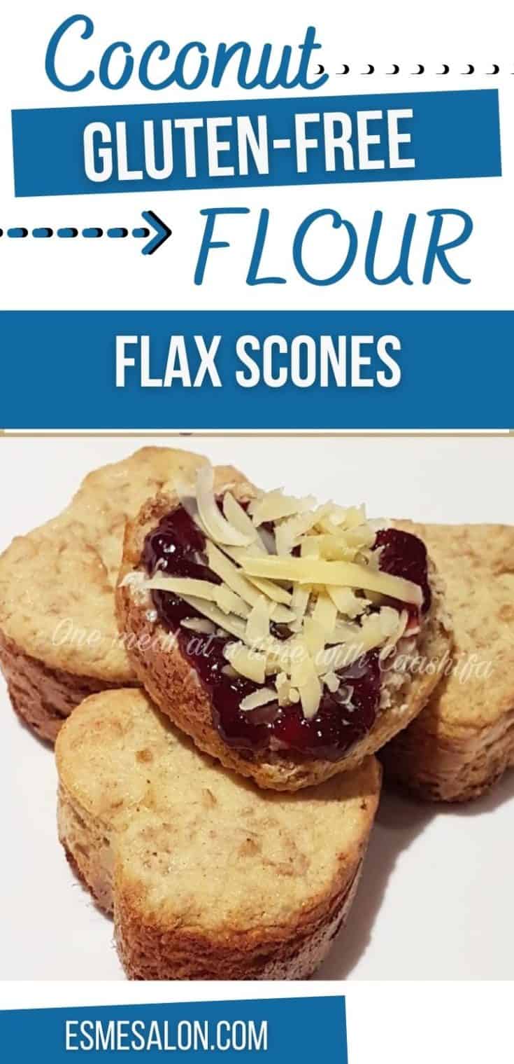 Heart shaped Coconut Flour and Flax Scones with Sugar Free Jam and grated cheese