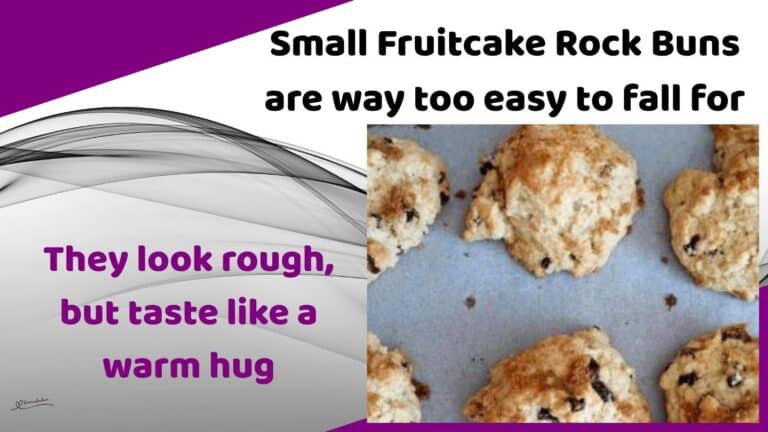 an image of Small Fruitcake Rock Buns on a baking tray