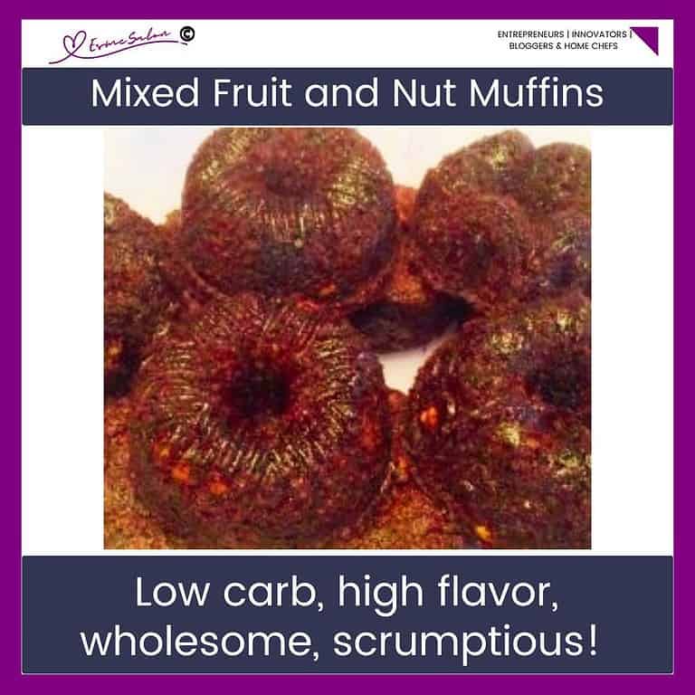 an image of 8 mini Bundt style Low Carb Mixed Fruit and Nut Muffins