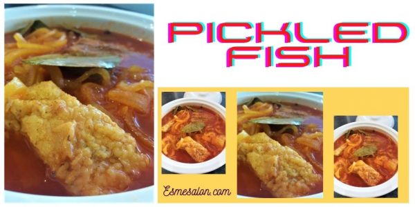 Picked Fish with onions and bay leaves