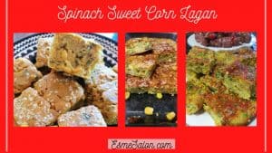 Spinach Sweet Corn Lagan with sesame and colored seeds