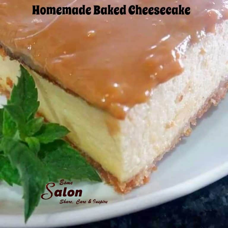 Creamy Cheesecake topped with caramel