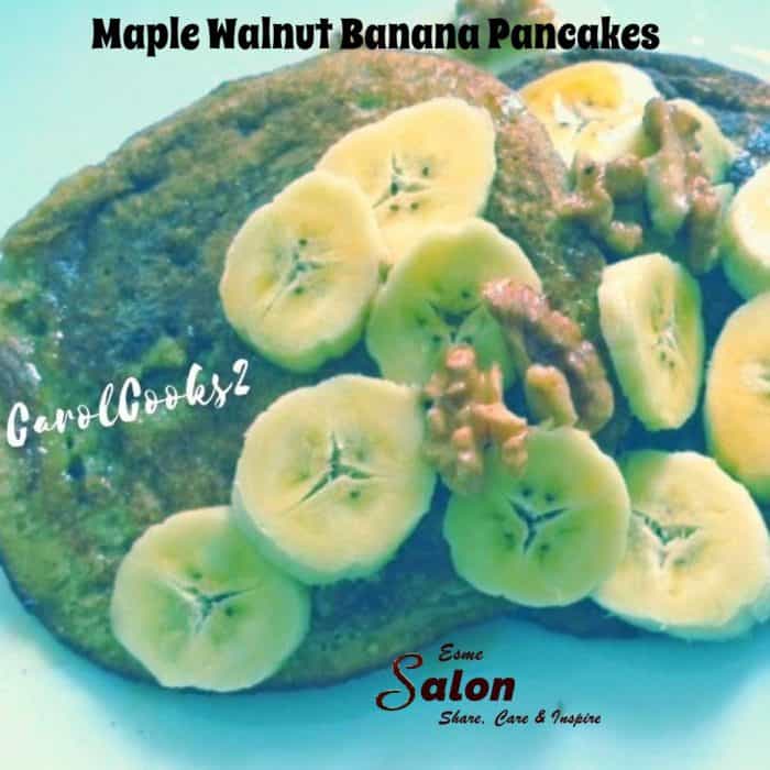 Pancakes with banana and nuts