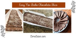 Chocolate slices made of cocoa, condensed milk and coconut