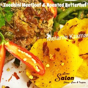 Zucchini Meatloaf with beans and butternut