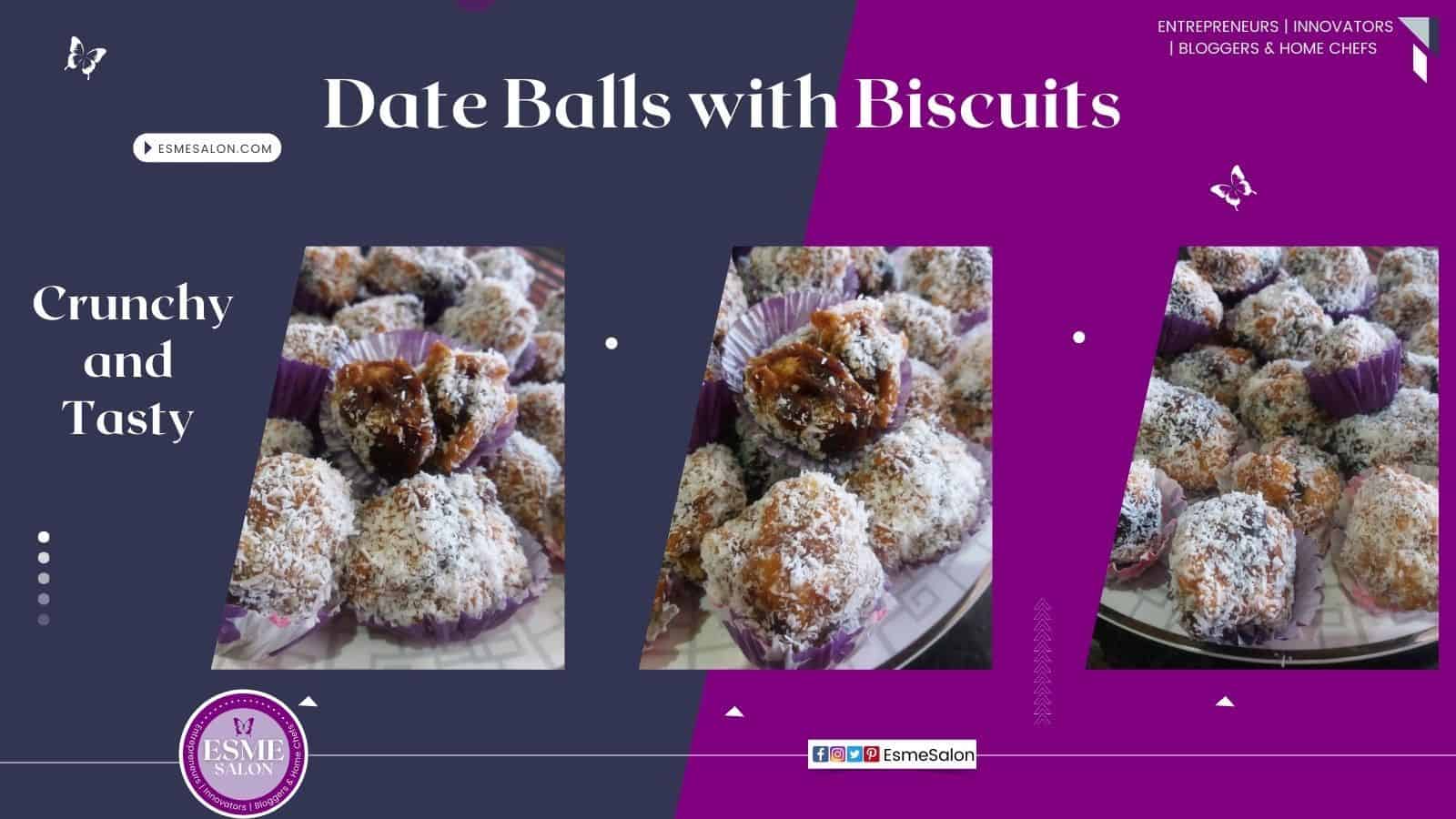 An image of Date balls rolled in coconut