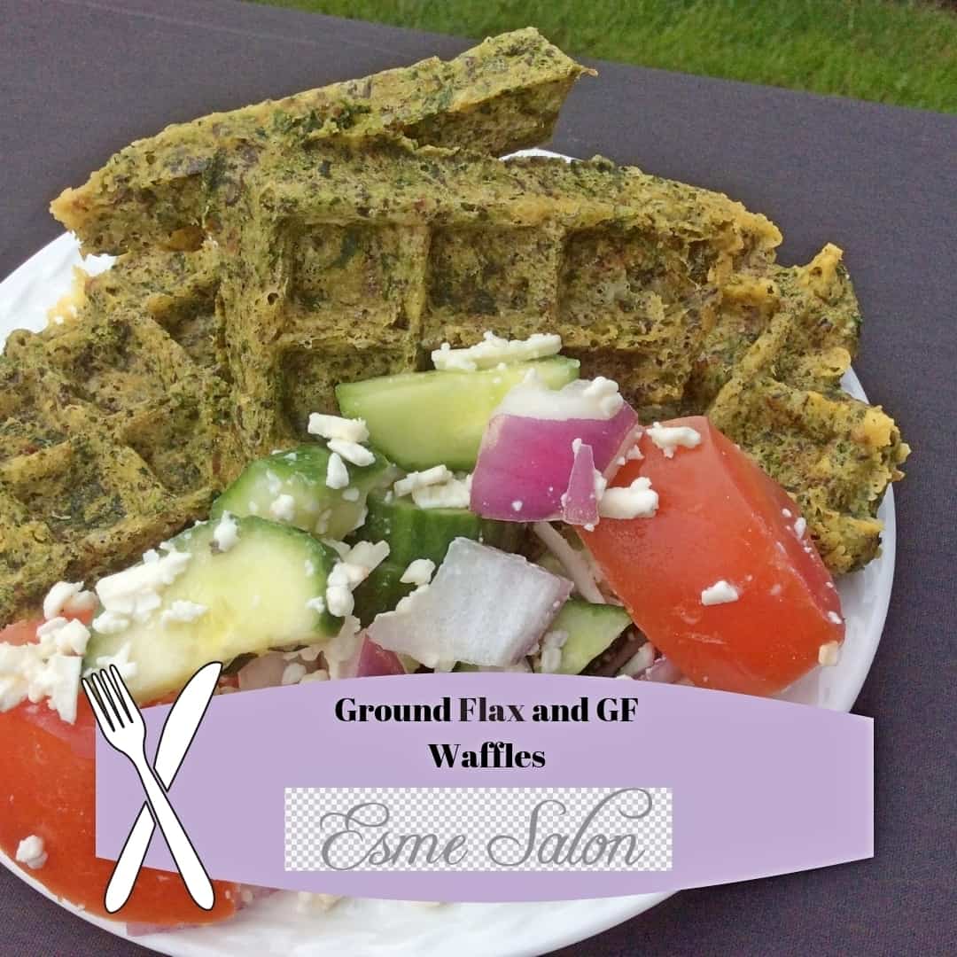 Ground Flax and GF Waffles served with Greek Salad the next day