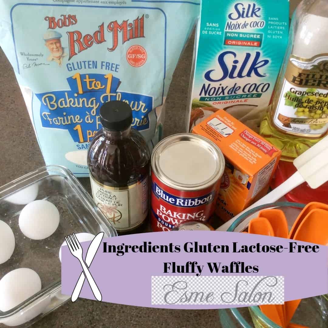 GF Flour, Almond Milk, Grapeseed Oil, Eggs, Vanilla, Baking and Bicarb Powder
