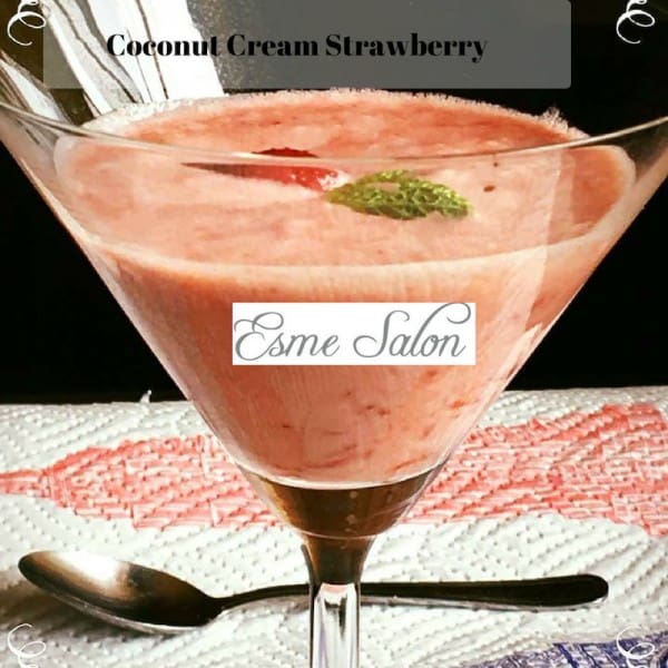 Glass full of Coconut Cream Strawberry