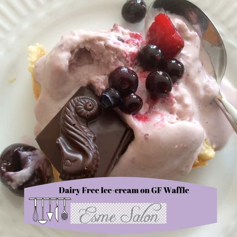 Dairy Free Ice-cream on GF Waffle