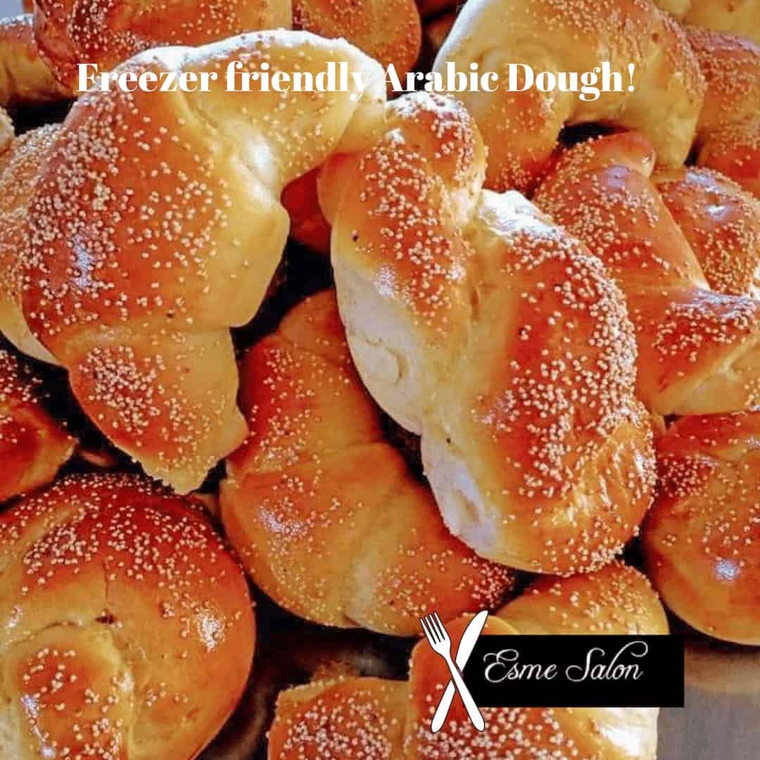 Freshly baked Arabic Dough bread rolls