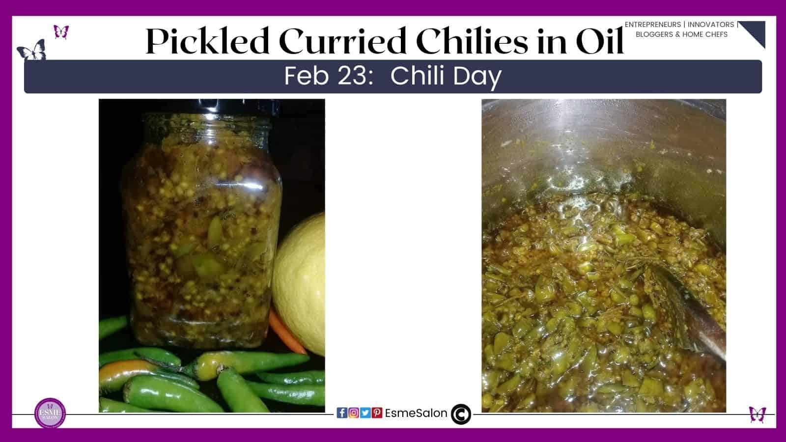 an image of Pickled Curried Chilies bottled in oil