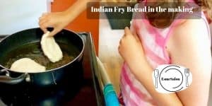 Placing dough in pan to bake Indian Fry Bread