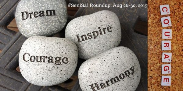 4 Grey stones with words written on each: Dream, Courage, Inspire, Harmony