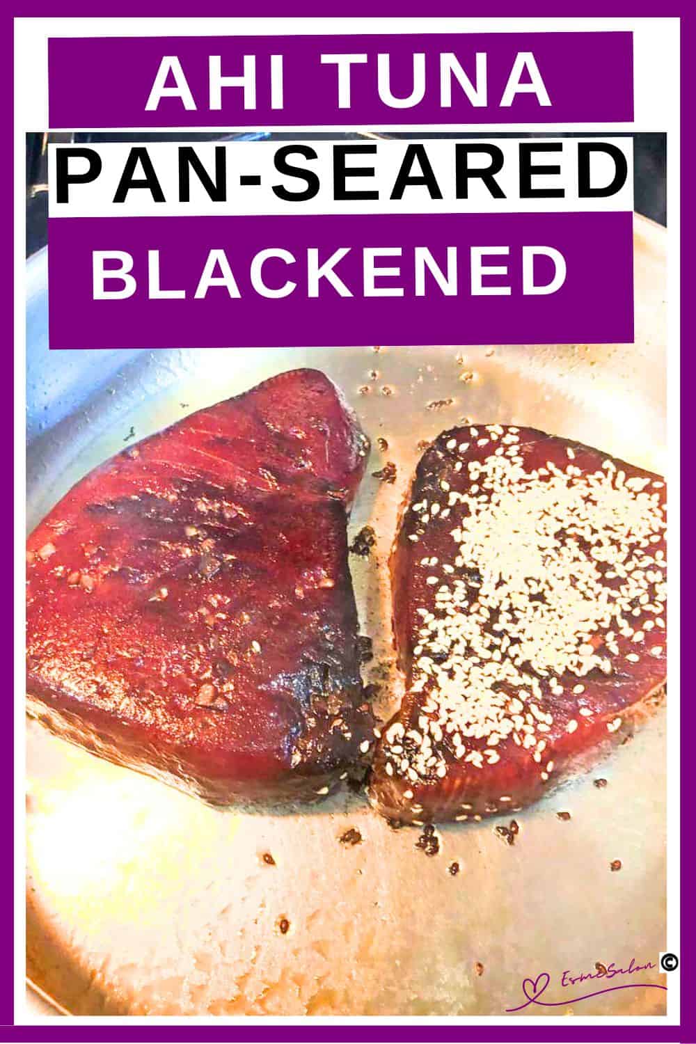 an image of two pieced of raw Blackened Ahi Tuna