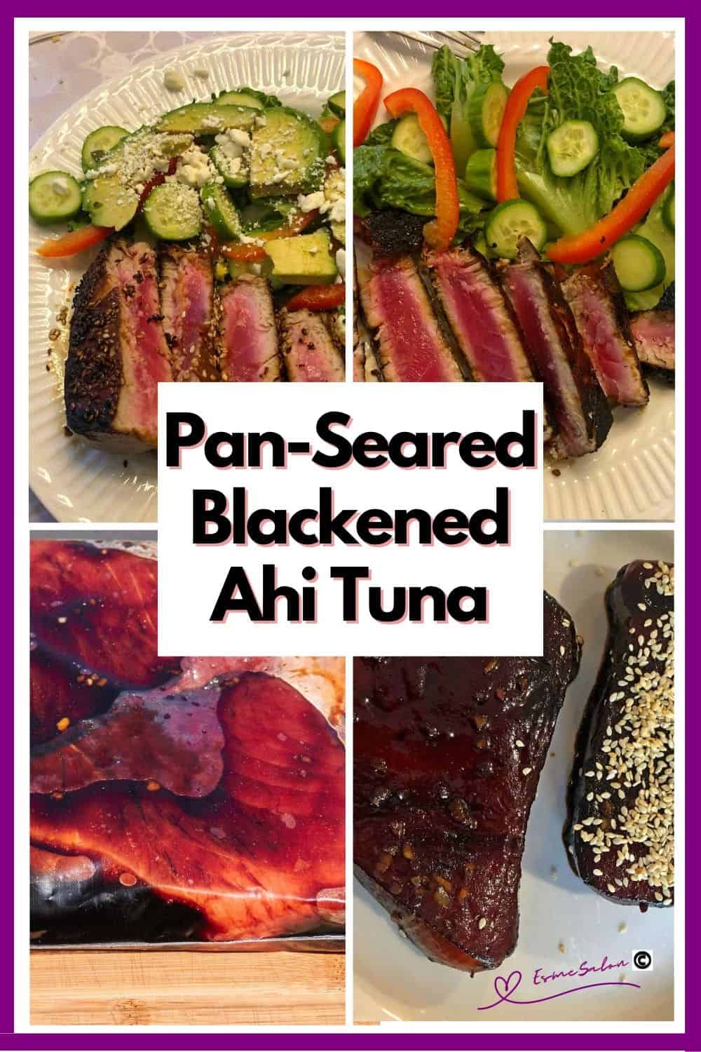 an image of two pieced of raw Blackened Ahi Tuna