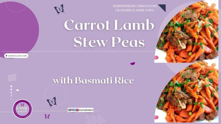 Carrot Lamb Stew with Peas on Basmati Rice