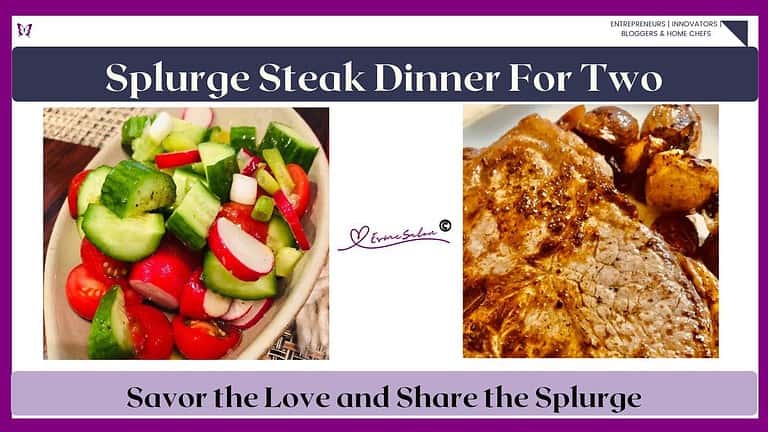 An image of steak with trimmings and a side of salad