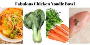 Chicken Noodle Bowl with carrots, celery and chicken