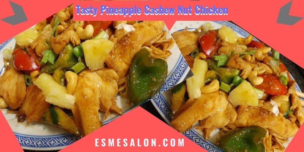Chicken pieces with Pineapple Cashew Nut and peppers