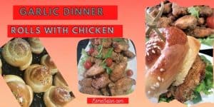 Garlic Dinner Rolls with sesame seeds, and filled chicken and lettuce