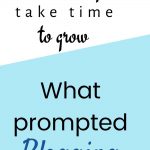 white and light blue background with black wording What prompted Blogging