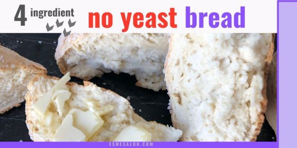 Broken open and buttered no yeast bread